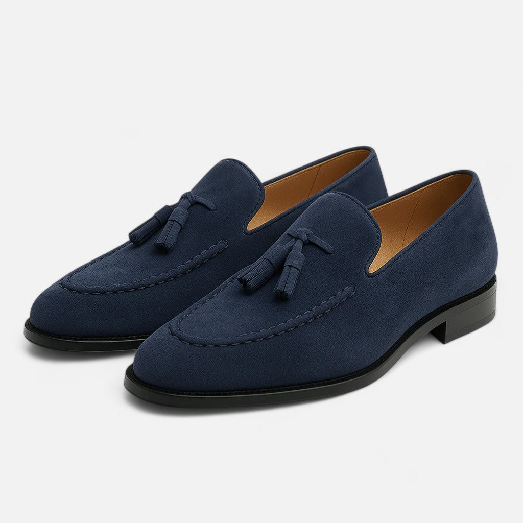Maisonancien | Mężczyzna Skórzane Loafersy z Frędzlami Low-Cut