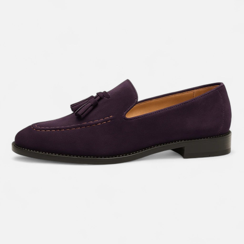 Maisonancien | Mężczyzna Skórzane Loafersy z Frędzlami Low-Cut