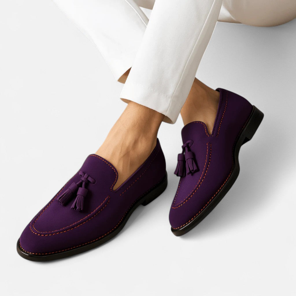 Maisonancien | Mężczyzna Skórzane Loafersy z Frędzlami Low-Cut