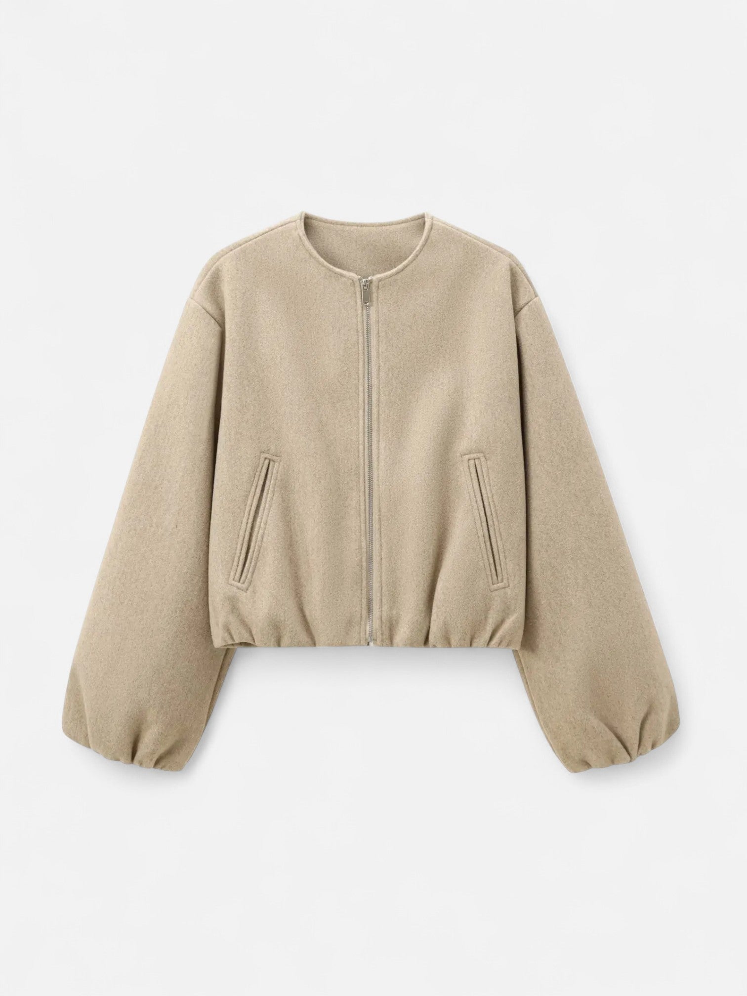 Maisonancien | Damska Kurtka Bomber – Retro z Okrągłym Dekoltem