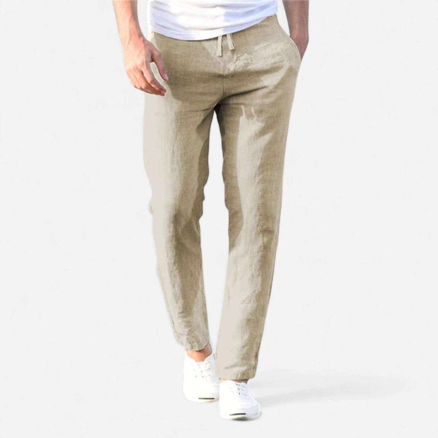Maisonancien | Mężczyzna Casual Spodnie Ankle-Length z Elastycznym Pasem