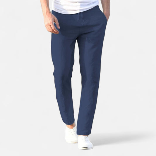 Maisonancien | Mężczyzna Casual Spodnie Ankle-Length z Elastycznym Pasem