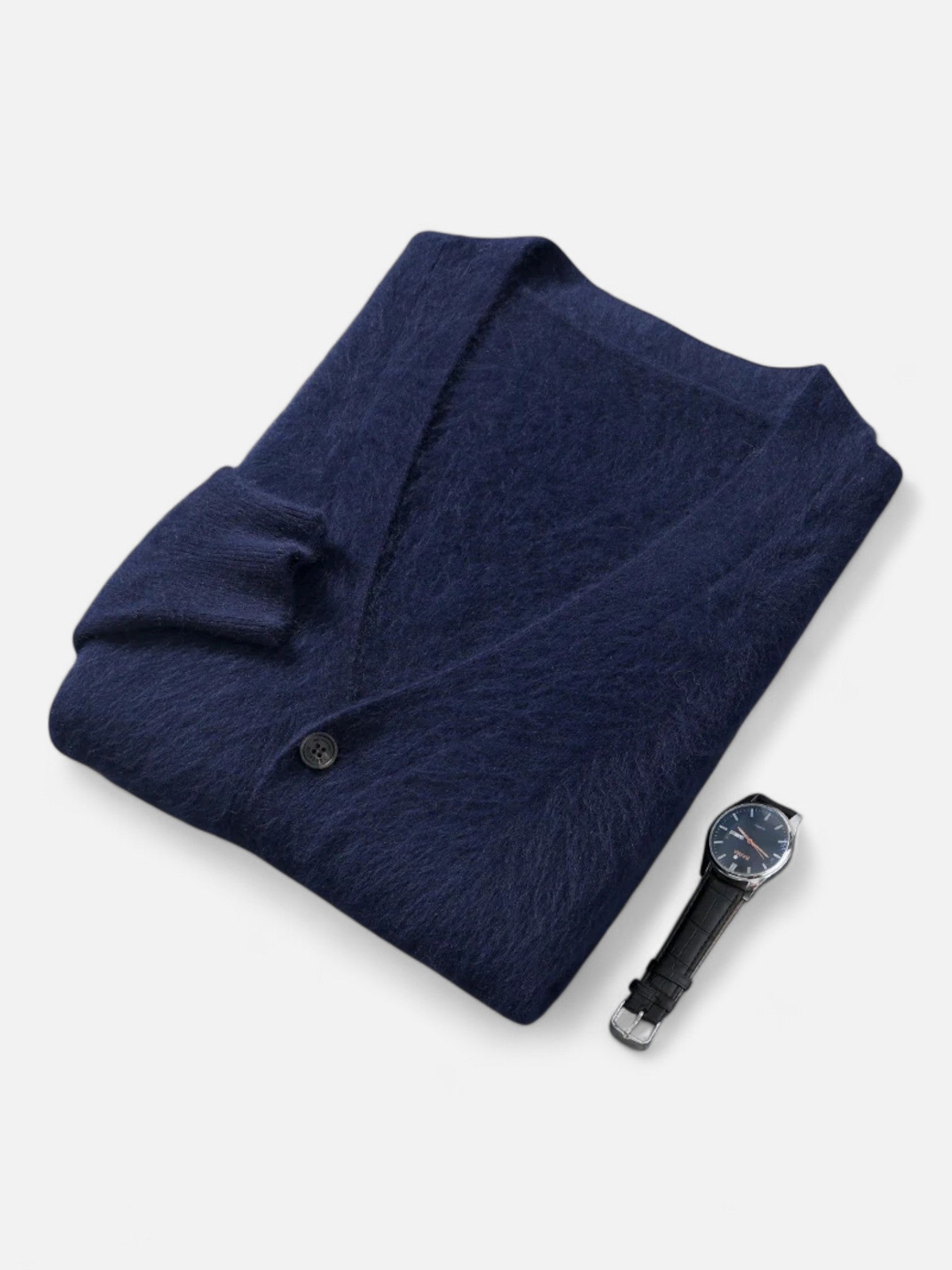 Maisonancien | Męski kardigan z dekoltem V z kaszmiru norkowego