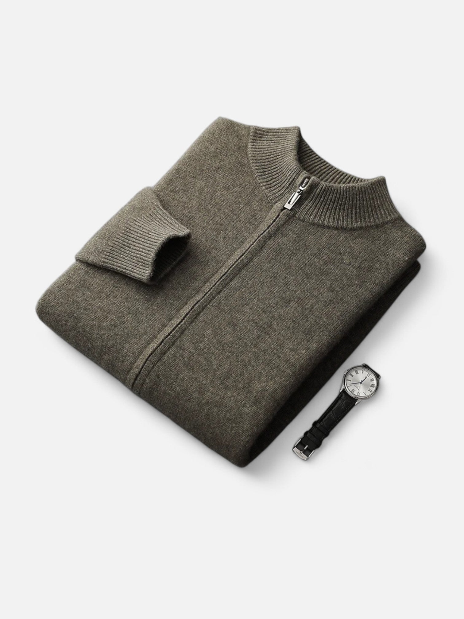 Maisonancien | Męski Sweter z Wełny Merino – Kardigan na Zamek z Kołnierzem