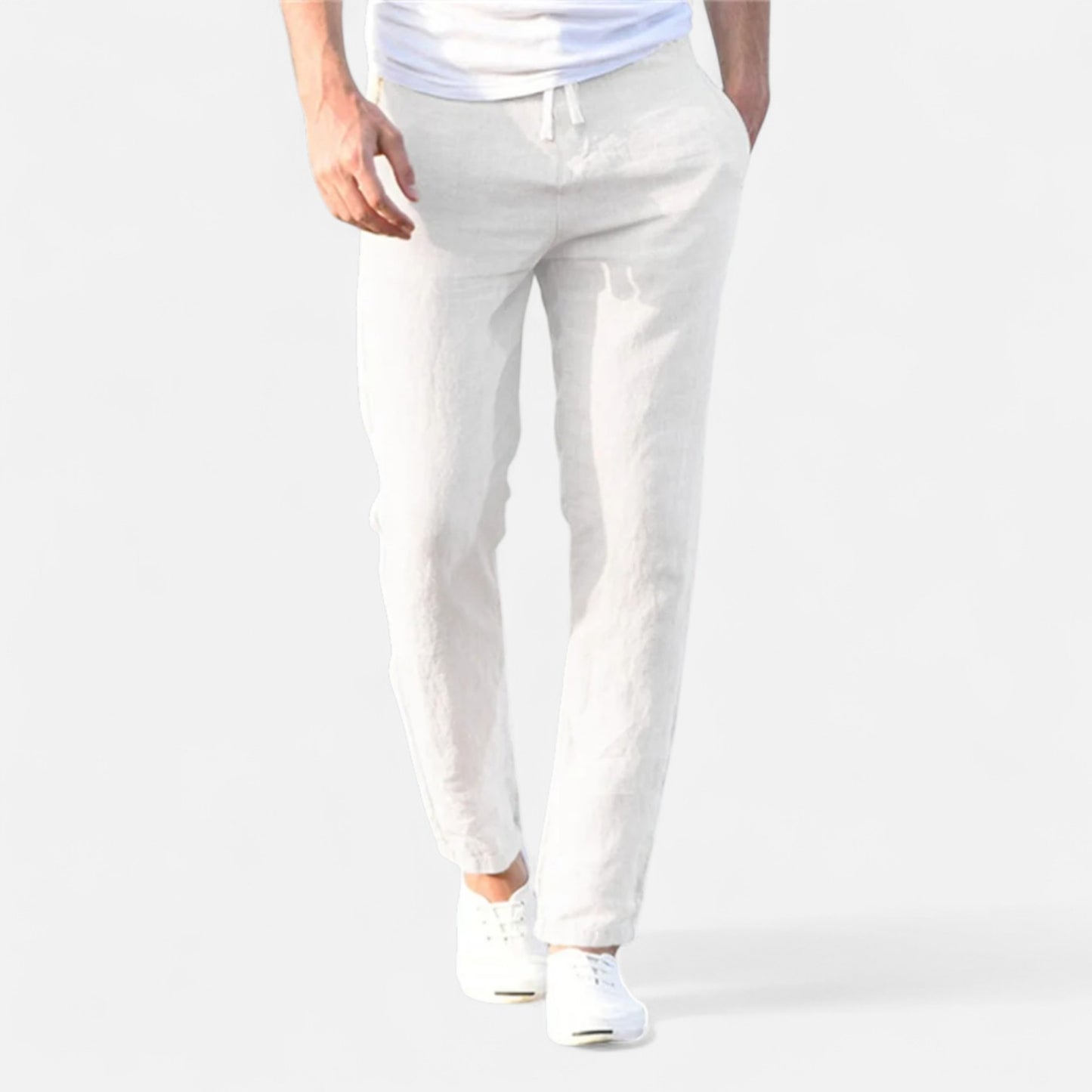 Maisonancien | Mężczyzna Casual Spodnie Ankle-Length z Elastycznym Pasem